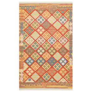 NOMAD KILIM 0024 Yıkanabilir, Çift Taraflı Kullanıma Uygun Yumuşak Tuşeli Otantik Kilim