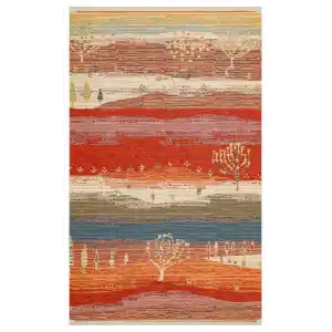 NOMAD KILIM 0060 Yıkanabilir, Çift Taraflı Kullanıma Uygun Yumuşak Tuşeli Otantik Kilim