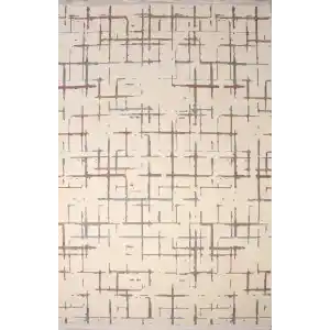 Otantik-FX 12A Krem Multi Dekoratif Modern Kaymaz Tabanlı Makinede Yıkanabilir Halı Kilim