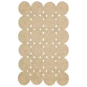 Patna PTN 01 Natural Jüt Hasır Görünümlü Hav Toz Vermez Dekoratif Örgü Halı