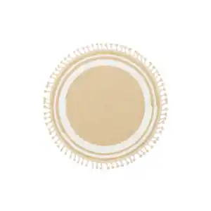 Patna PTN 06 Natural White Jüt Hasır Görünümlü Hav Toz Vermez Dekoratif Örgü Halı