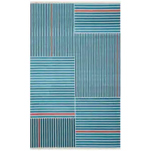 Ruby RB 08 Blue Yıkanabilir Kolay Kullanımlı Modern ve Geleneksel Desenlere Sahip Renkli Kilim