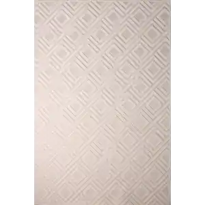 Sembol 31354B Beyaz Dekoratif Modern Desen Makine Halısı