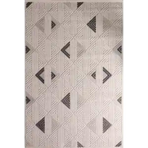 Sembol 31374A Gri Bej Dekoratif Modern Desen Makine Halısı