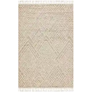 Soho Sh 12 Beige Hav Vermeyen Özel Ipler Ile Üretilen Etnik Örgü Desenlere Sahip Makine Halısı