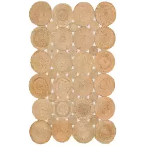Solo Jüt 104 Natural XW Yuvarlak El Dokuma Flatweave Naturel Jüt Hasır Halı