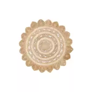 Solo Jüt 105 Natural White Yuvarlak El Dokuma Flatweave Naturel Jüt Hasır Halı