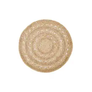 Solo Jüt 106 Dhurrie XW Yuvarlak El Dokuma Flatweave Naturel Jüt Hasır Halı