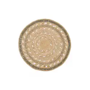 Solo Jüt 106 Natural Grey XW Yuvarlak El Dokuma Flatweave Naturel Jüt Hasır Halı