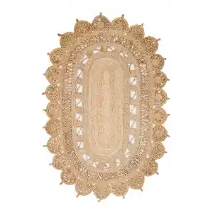 Solo Jüt 109 Natural XW Oval El Dokuma Flatweave Naturel Jüt Hasır Halı