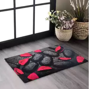 Taş Desenli Siyah Dekoratif Kapı Önü Paspası 45 x 70 cm