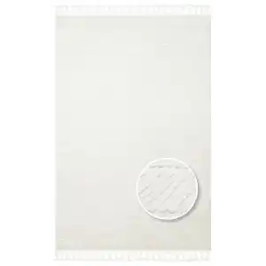 Terazzo 08 White Hav Toz Vermez Yumuşak Dokulu Etnik Örgü Desenlere Sahip Modern İskindinav Halı