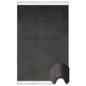 Urban 01 Black Etnik Desenlere Sahip Hav Toz Vermez Yumuşak Dokulu Modern Halı