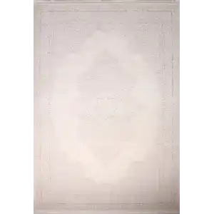 Zyra 210A Beyaz Gri Akrilik Dekoratif Salon Halısı