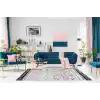 Arya Ar 04 Pink Aqua %100 Geri Dönüşümlü Pamuktan Çift Taraflı Yıkanabilir Modern Dekoratif Kilim