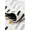 Arya Ar 19 White Black %100 Geri Dönüşümlü Pamuktan Çift Taraflı Yıkanabilir Modern Dekoratif Kilim