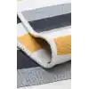 Arya Ar 24 Yellow Antrasit %100 Geri Dönüşümlü Pamuktan Çift Taraflı Yıkanabilir Modern Dekoratif Kilim