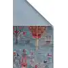 Antique ATK 09 Aqua Yıkanabilir Modern Ve Etnik Desenli Kaymaz Tabanlı Makine Halısı