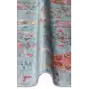 Antique ATK 09 Aqua Yıkanabilir Modern Ve Etnik Desenli Kaymaz Tabanlı Makine Halısı