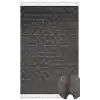 Urban 03 Black Grey Etnik Desenlere Sahip Hav Toz Vermez Yumuşak Dokulu Modern Halı