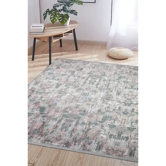 İpeksi Kaydırmaz Tabanlı Yıkanabilir Dekoratif Modern Kilim ( Özel Ölçü Yapılır )