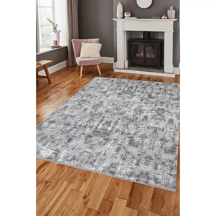 İpeksi Kaydırmaz Tabanlı Yıkanabilir Dekoratif Modern Kilim ( Özel Ölçü Yapılır )