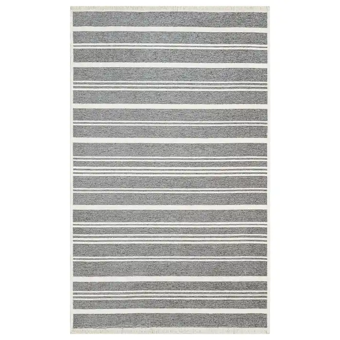 Eko Halı Mondo 02 Silver Çift Taraflı Kullanılabilen Makinede Yıkanabilir Yumuşak Dokulu Pamuk Kilim