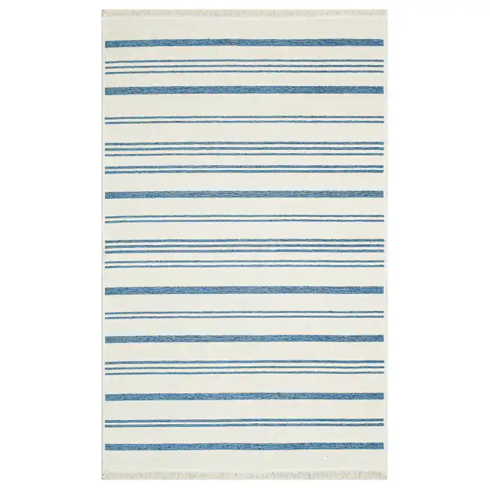 Eko Halı Mondo 02 Blue Çift Taraflı Kullanılabilen Makinede Yıkanabilir Yumuşak Dokulu Pamuk Kilim