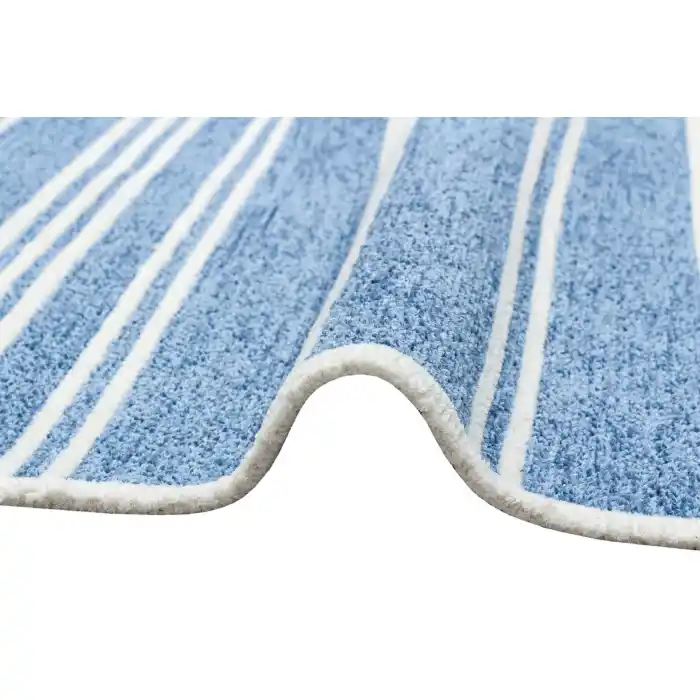 Eko Halı Mondo 02 Blue Çift Taraflı Kullanılabilen Makinede Yıkanabilir Yumuşak Dokulu Pamuk Kilim