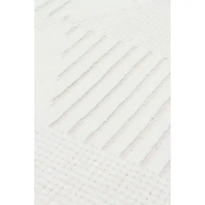 Ada 01 Cream Yüksek Alçak Dokulu Hav Toz Vermez Kolay Kullanımlı Yıkanabilir Kaymaz Kilim