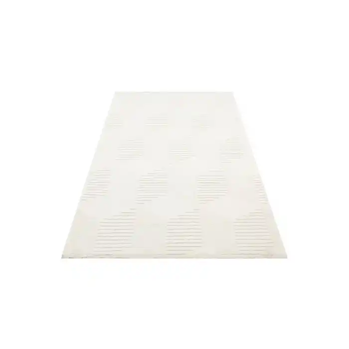 Ada 01 Cream Yüksek Alçak Dokulu Hav Toz Vermez Kolay Kullanımlı Yıkanabilir Kaymaz Kilim