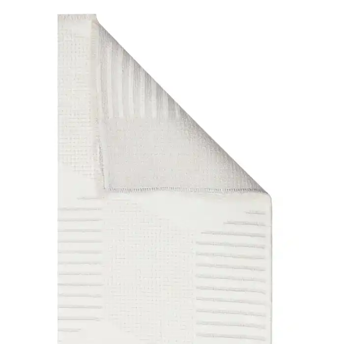 Ada 01 Cream Yüksek Alçak Dokulu Hav Toz Vermez Kolay Kullanımlı Yıkanabilir Kaymaz Kilim