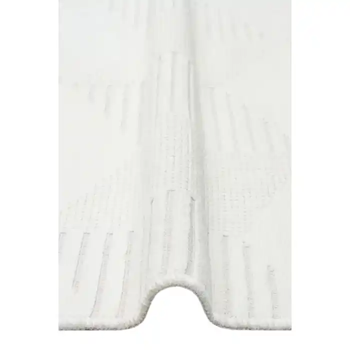 Ada 01 Cream Yüksek Alçak Dokulu Hav Toz Vermez Kolay Kullanımlı Yıkanabilir Kaymaz Kilim