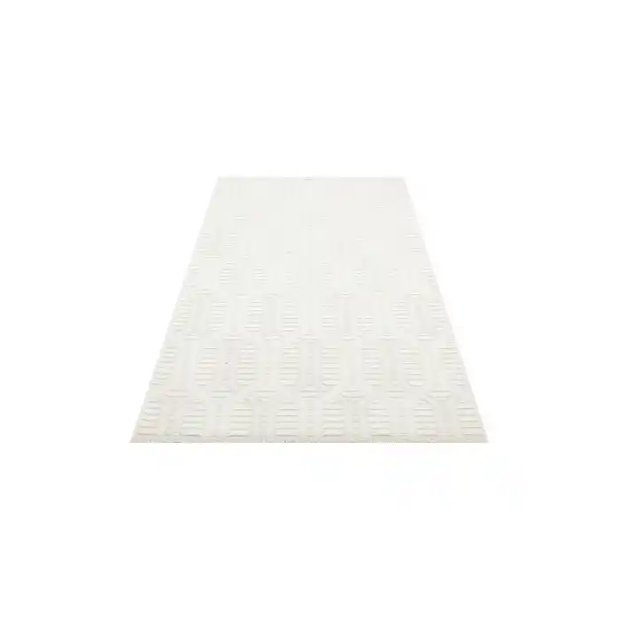 Ada 03 Cream Yüksek Alçak Dokulu Hav Toz Vermez Kolay Kullanımlı Yıkanabilir Kaymaz Kilim