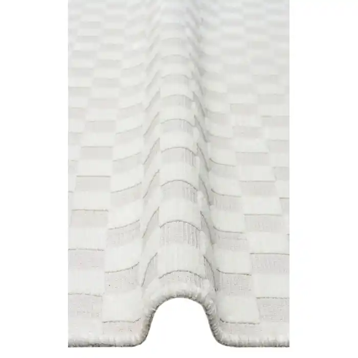 Ada 02 Cream Yüksek Alçak Dokulu Hav Toz Vermez Kolay Kullanımlı Yıkanabilir Kaymaz Kilim