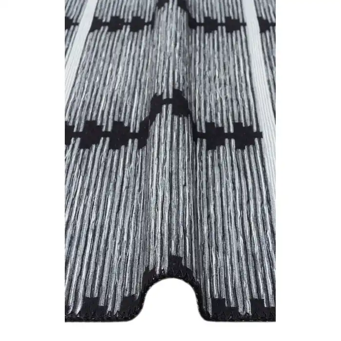 Arya Craft ARC 01 White Black Hav Toz Vermez Yıkanabilir Modern Desenli Dokuma Kilim