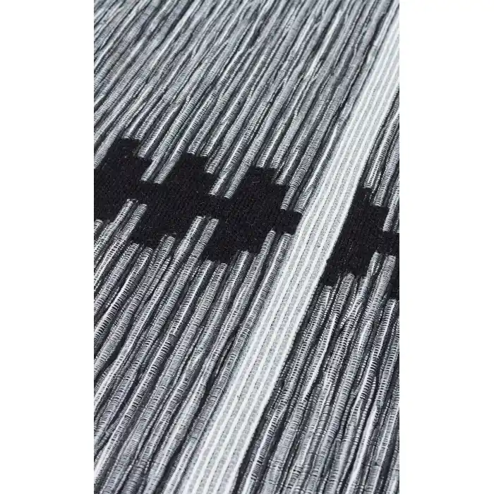 Arya Craft ARC 01 White Black Hav Toz Vermez Yıkanabilir Modern Desenli Dokuma Kilim