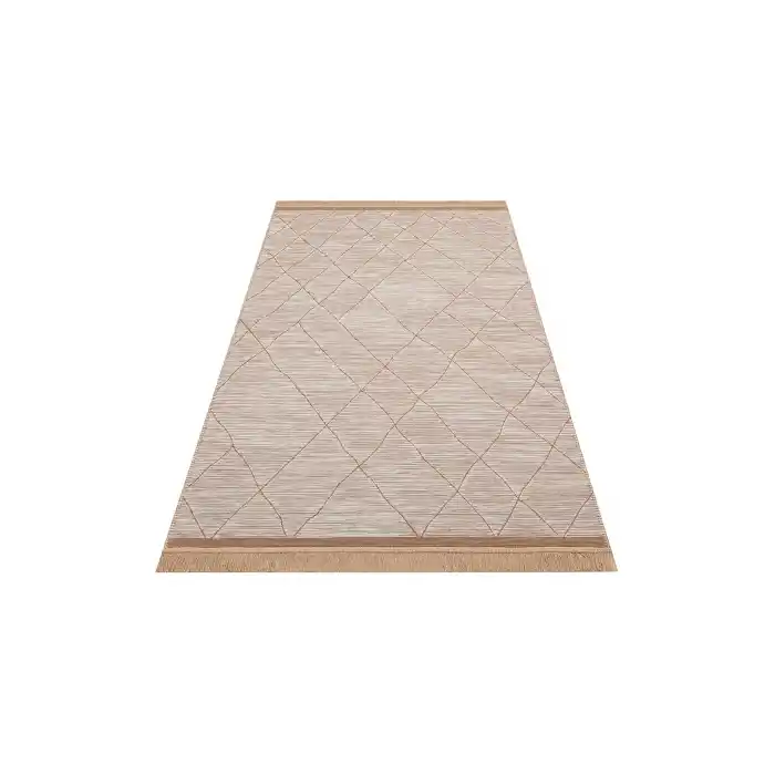 Arya Craft ARC 02 Beige Hav Toz Vermez Yıkanabilir Modern Desenli Dokuma Kilim
