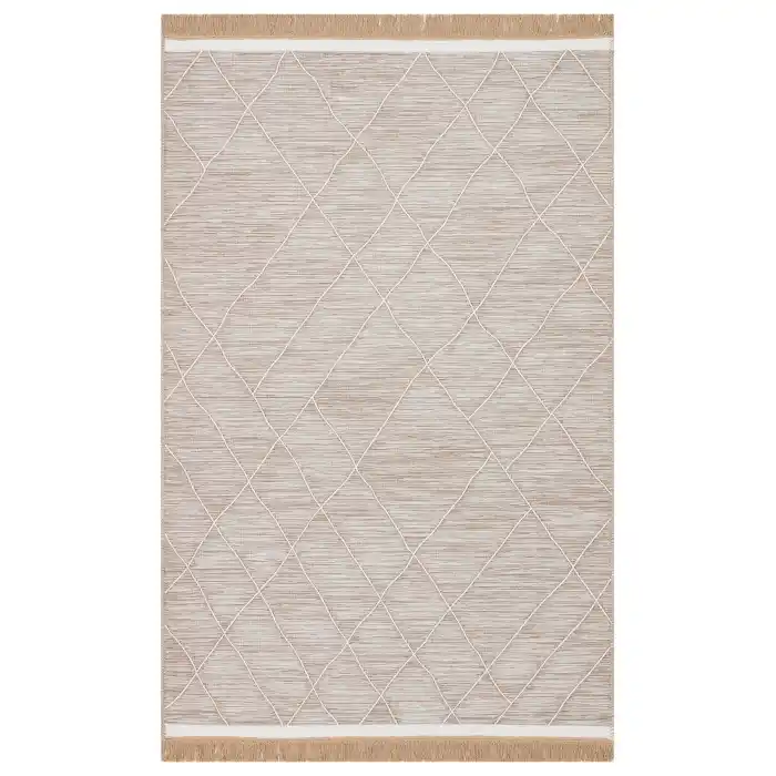 Arya Craft ARC 02 Beige Hav Toz Vermez Yıkanabilir Modern Desenli Dokuma Kilim