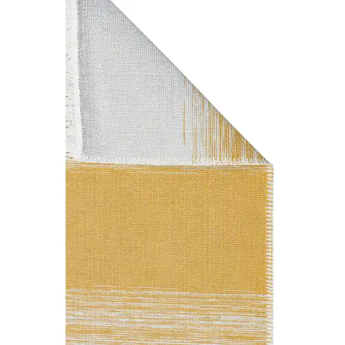 Arya Craft ARC 03 Grey Yellow Hav Toz Vermez Yıkanabilir Modern Desenli Dokuma Kilim