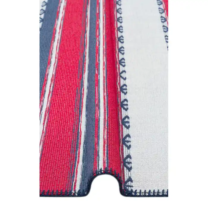 Arya Craft ARC 05 Red Navy Hav Toz Vermez Yıkanabilir Modern Desenli Dokuma Kilim