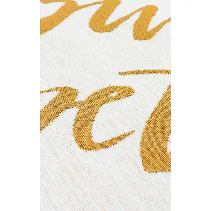 Arya Neo Arn 02 White Yellow Yıkanabilir Kaymaz Tabanlı Modern Pamuk Kilim