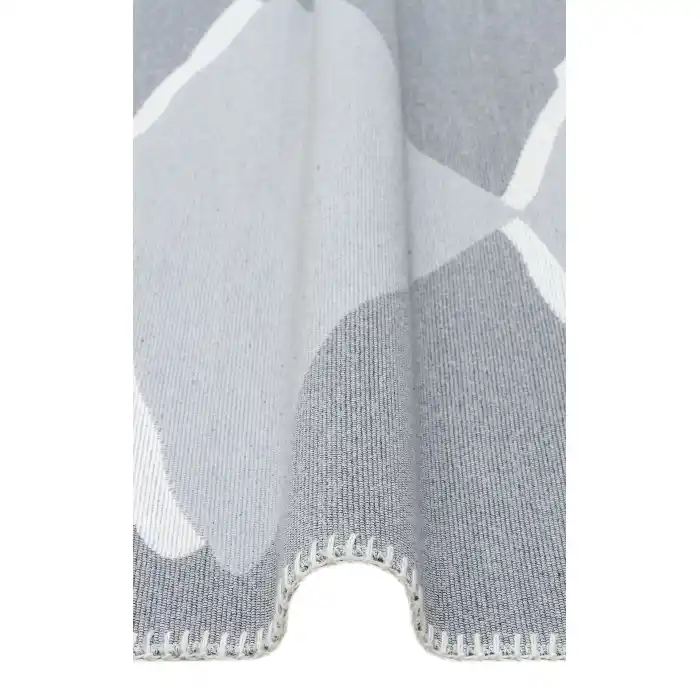 Arya Neo Arn 09 Grey White Yıkanabilir Kaymaz Tabanlı Modern Pamuk Kilim