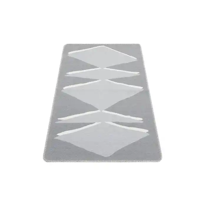 Arya Neo Arn 09 Grey White Yıkanabilir Kaymaz Tabanlı Modern Pamuk Kilim