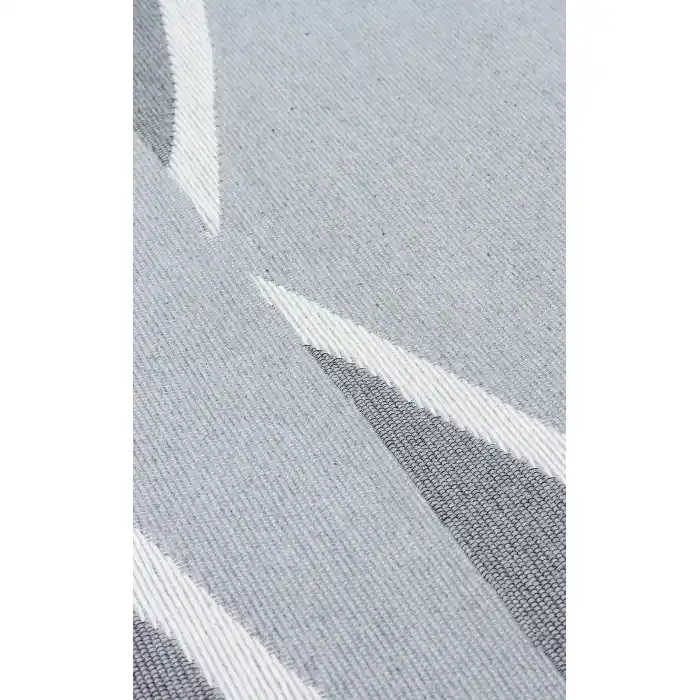 Arya Neo Arn 09 Grey White Yıkanabilir Kaymaz Tabanlı Modern Pamuk Kilim