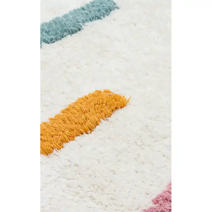 COTTON BOON HALI 0023 Yıkanabilir Kaymaz Tabanlı Naturel Pamuk Bebek Halısı