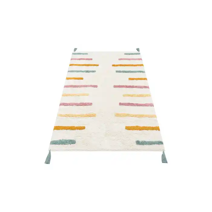 COTTON BOON HALI 0023 Yıkanabilir Kaymaz Tabanlı Naturel Pamuk Bebek Halısı