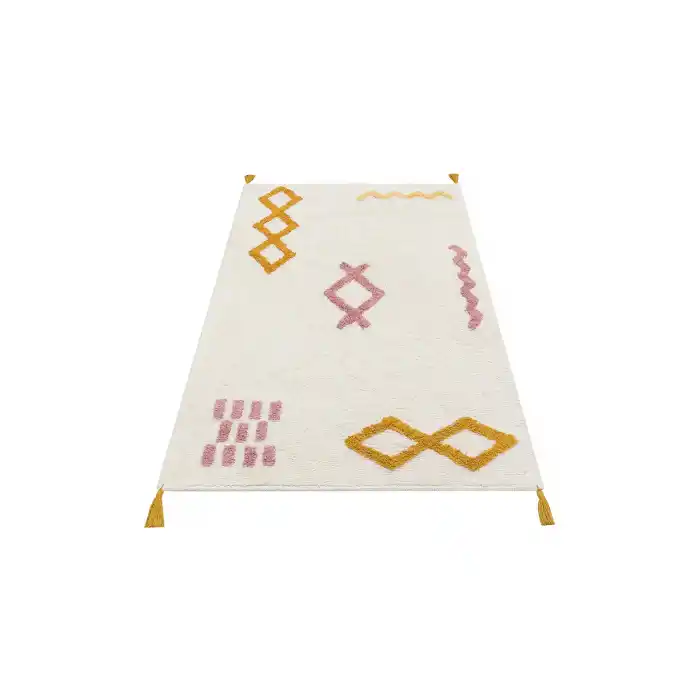 COTTON BOON HALI 0025 Yıkanabilir Kaymaz Tabanlı Naturel Pamuk Bebek Halısı