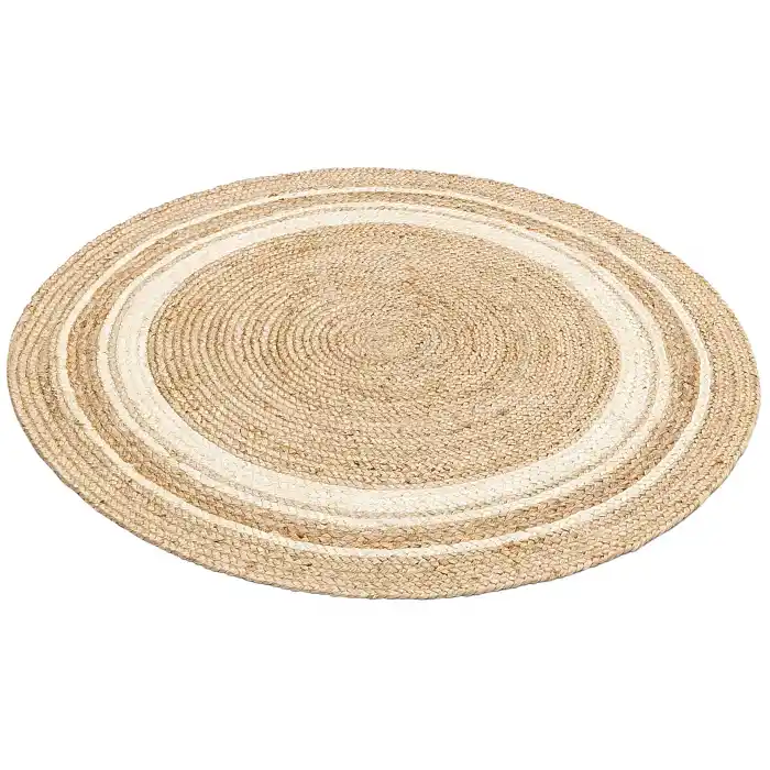 Juno Jüt Ech 01 Natural White Flatweave El Dokuma Naturel Jüt Hasır Halı