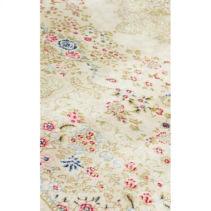 Isfahan 06 Cream Klasik Desenli Yüksek Kalite Sık Dokuma Makine Halısı